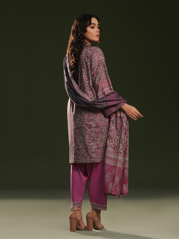 Oaks - Printed Pret Suit Cambric Magenta  - 3 Piece
