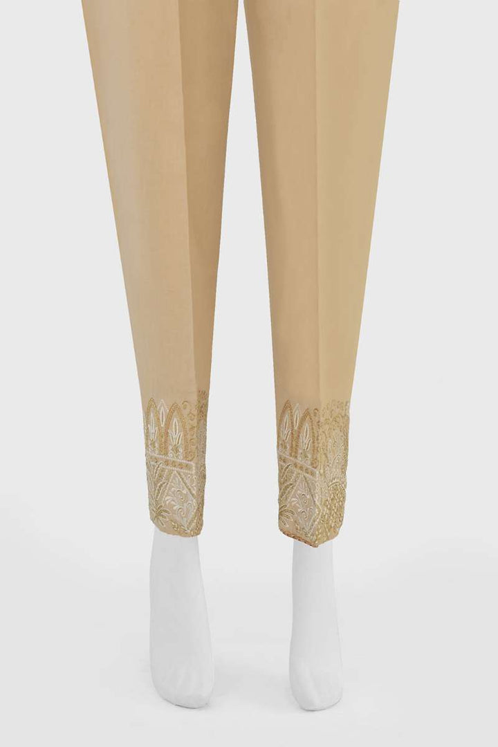 Oaks - Women Beige Lawn Trouser  - 1 Piece