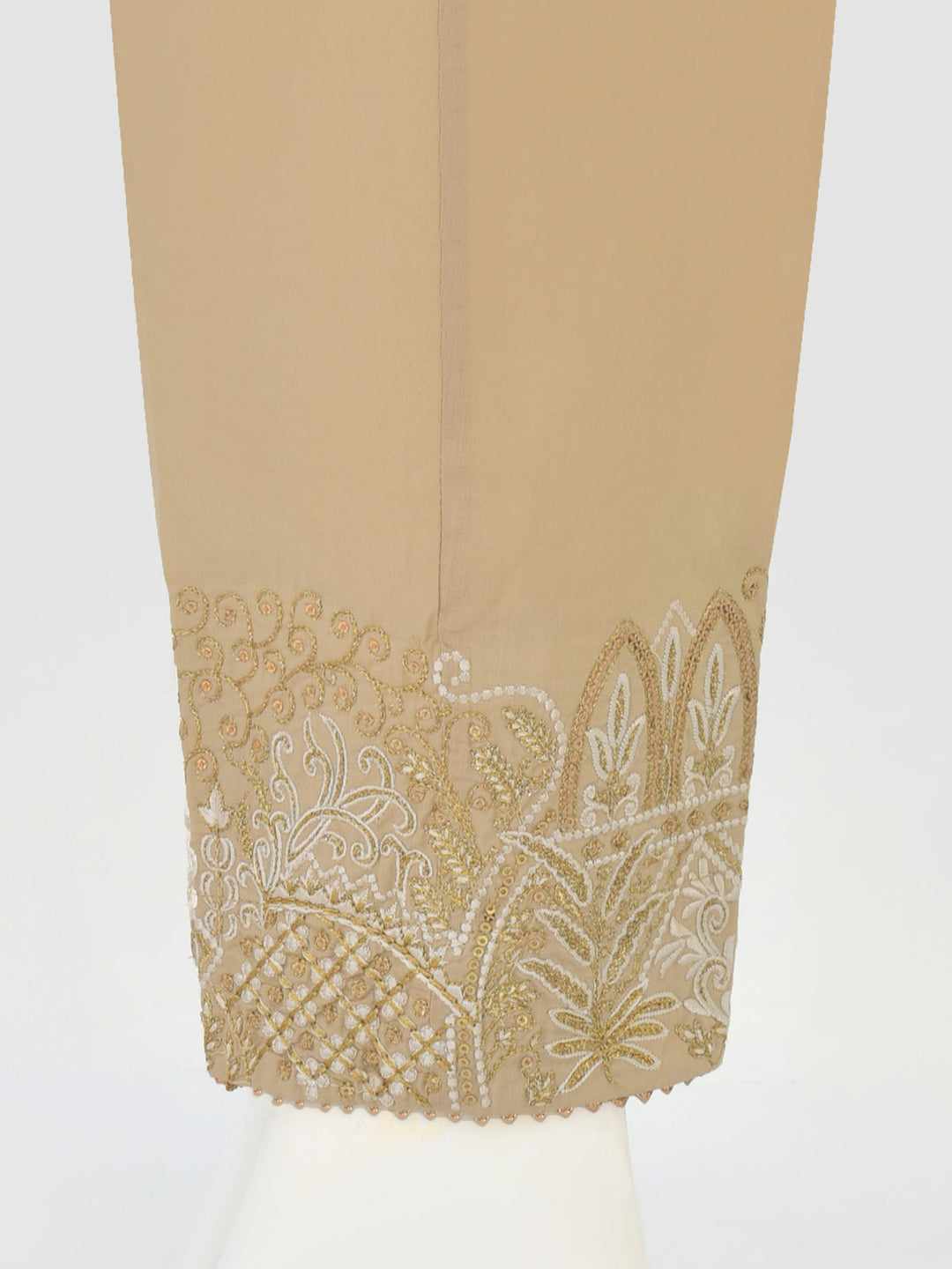 Oaks - Women Beige Lawn Trouser  - 1 Piece