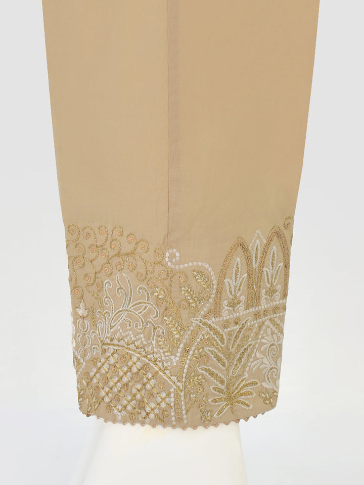 Oaks - Women Beige Lawn Trouser  - 1 Piece