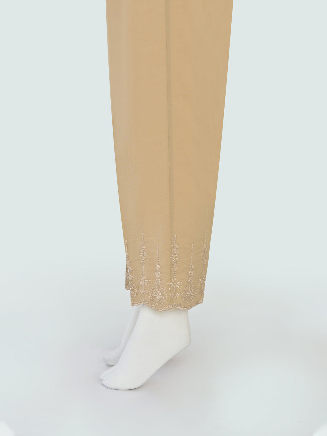 Oaks - Women Beige Lawn Trouser  - 1 Piece