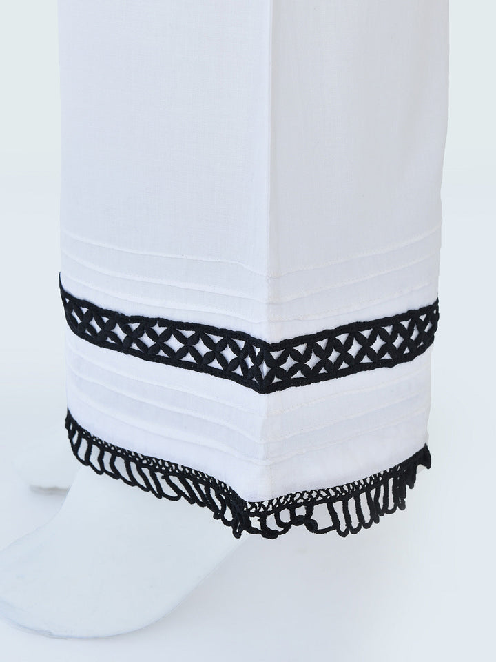 Oaks - Women White Lawn Trouser  - 1 Piece