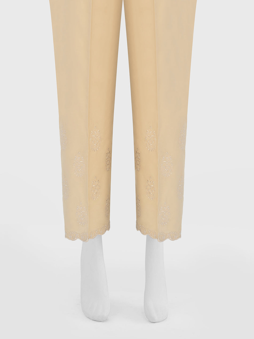 Oaks - Women Beige Lawn Trouser  - 1 Piece