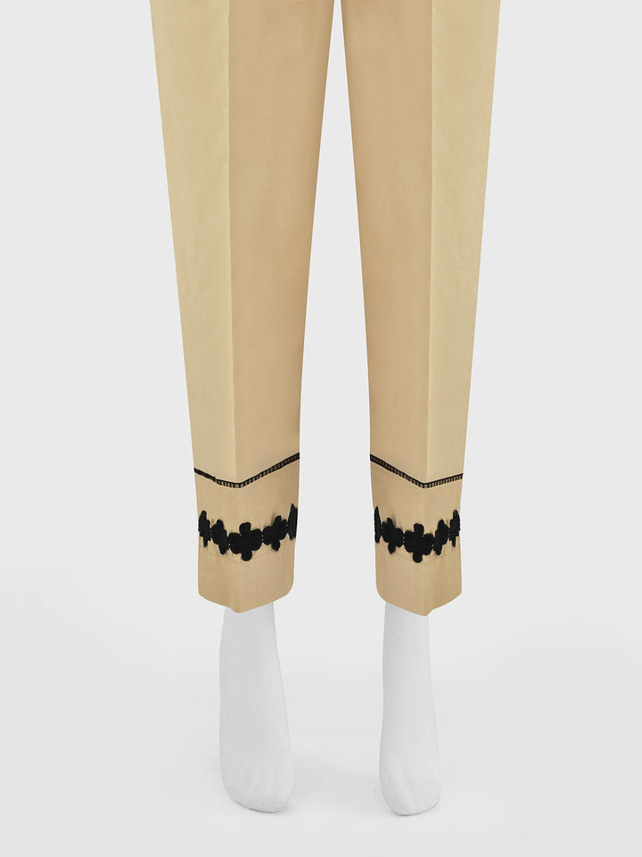 Oaks - Women Beige Lawn Trouser  - 1 Piece