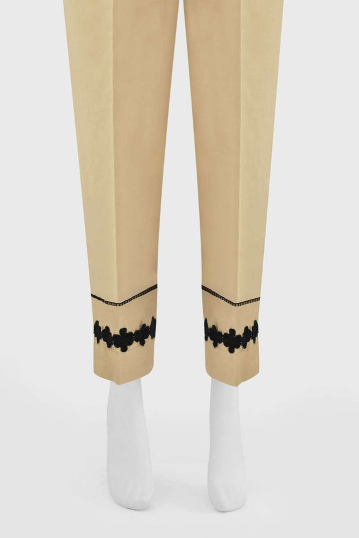 Oaks - Women Beige Lawn Trouser  - 1 Piece