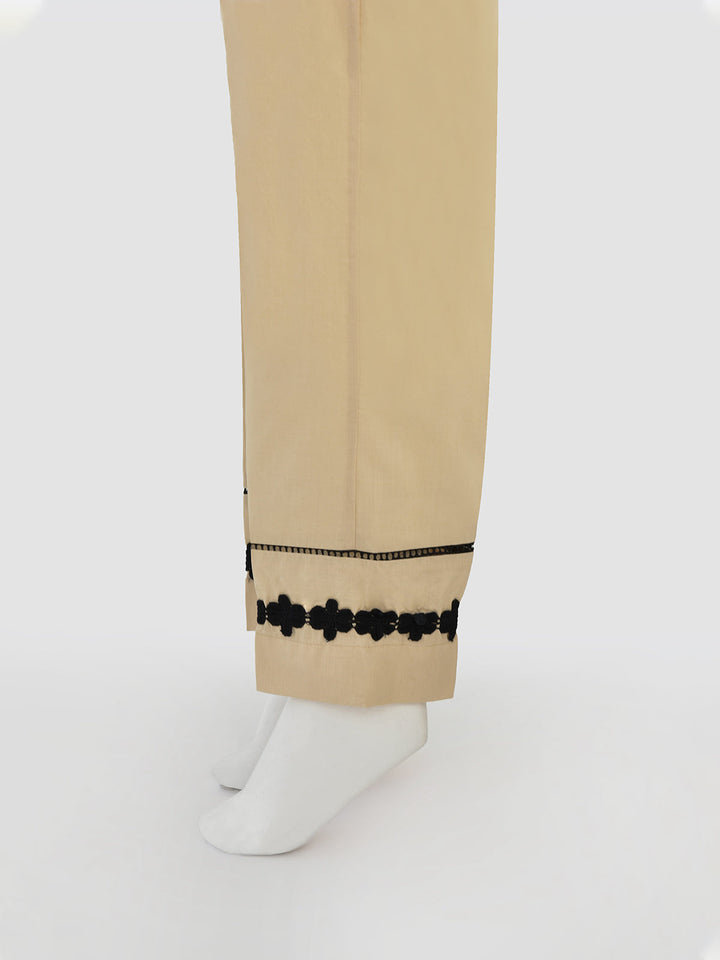 Oaks - Women Beige Lawn Trouser  - 1 Piece