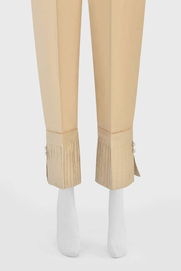 Oaks - Women Beige Lawn Trouser  - 1 Piece