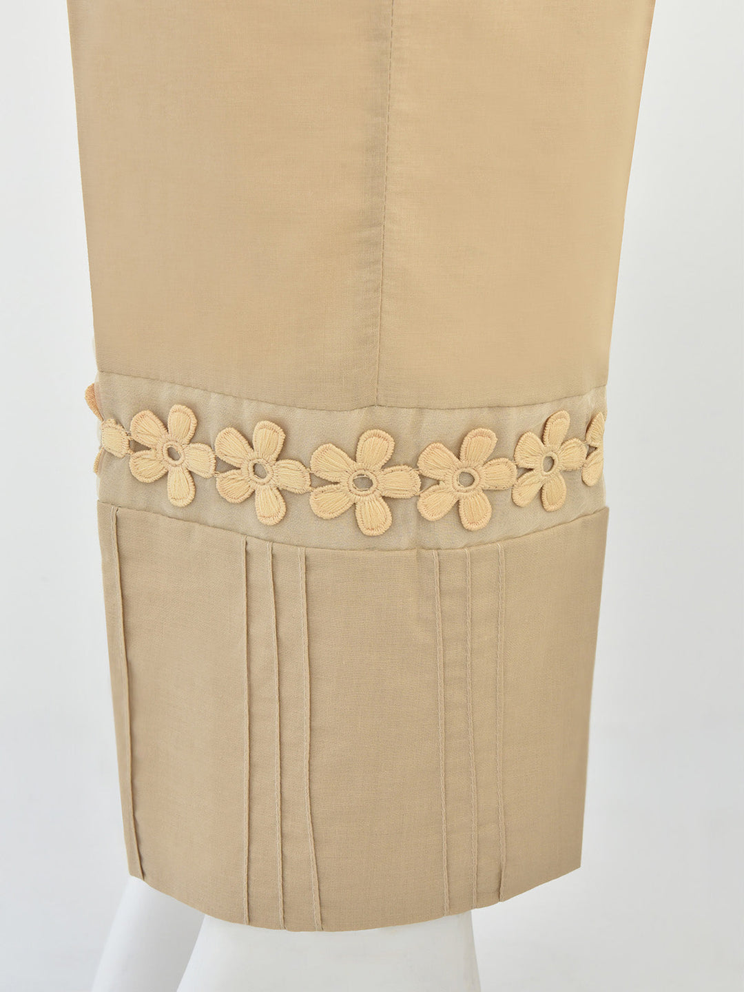 Oaks - Women Beige Cambric Trouser  - 1 Piece