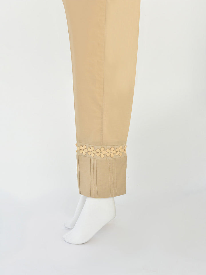 Oaks - Women Beige Cambric Trouser  - 1 Piece