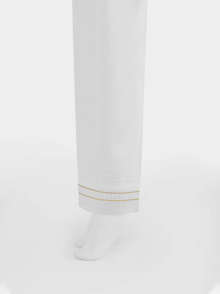 Oaks - Women White Silk Blend Trouser  - 1 Piece