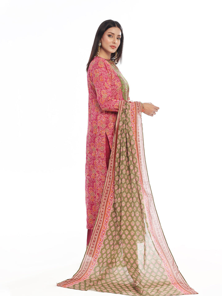 Oaks - Embroidered Unstitched Masoori Lawn Maroon  - 3 Piece