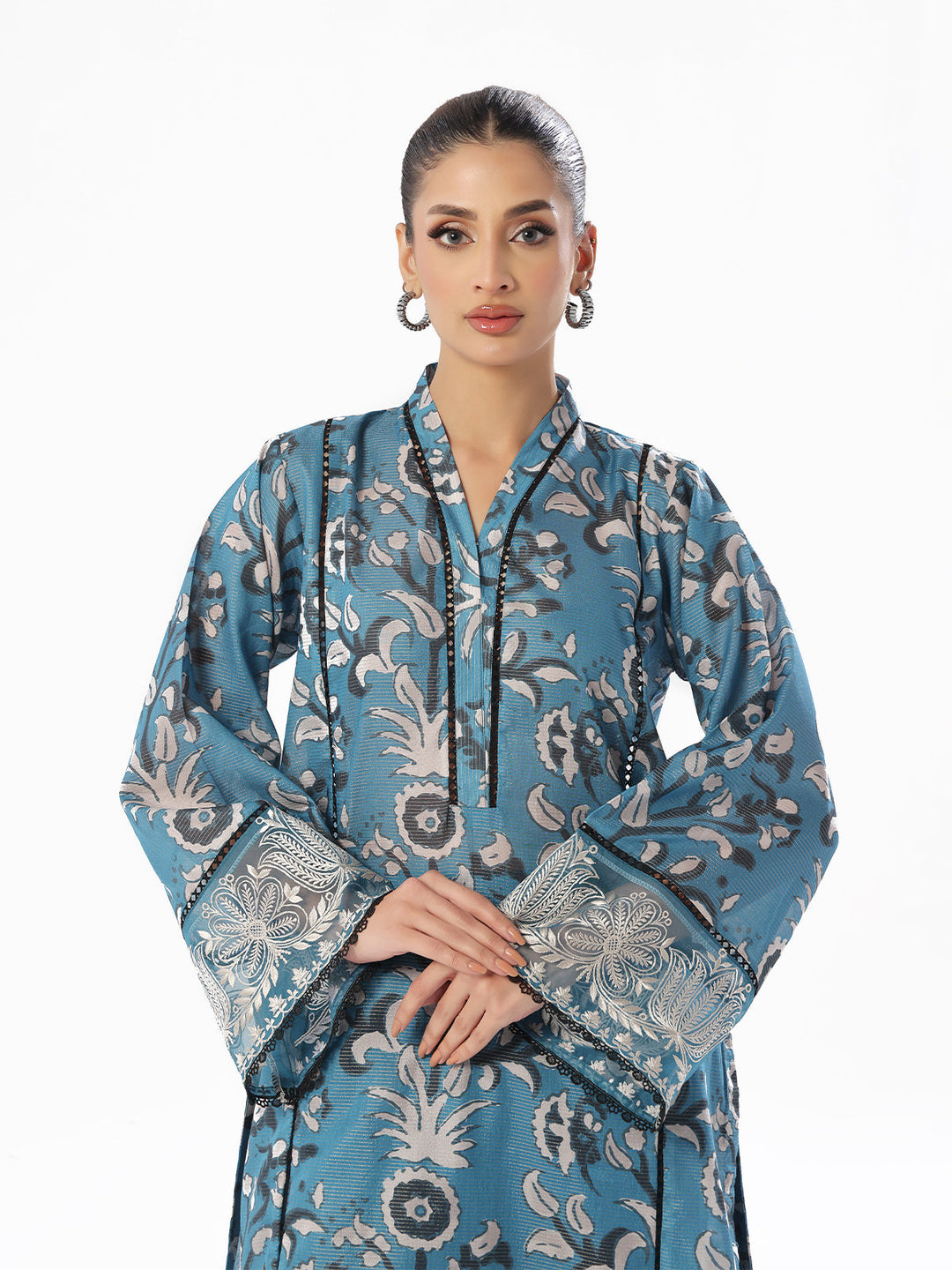 Oaks - Embroidered Unstitched Masoori Lawn Blue  - 2 Piece