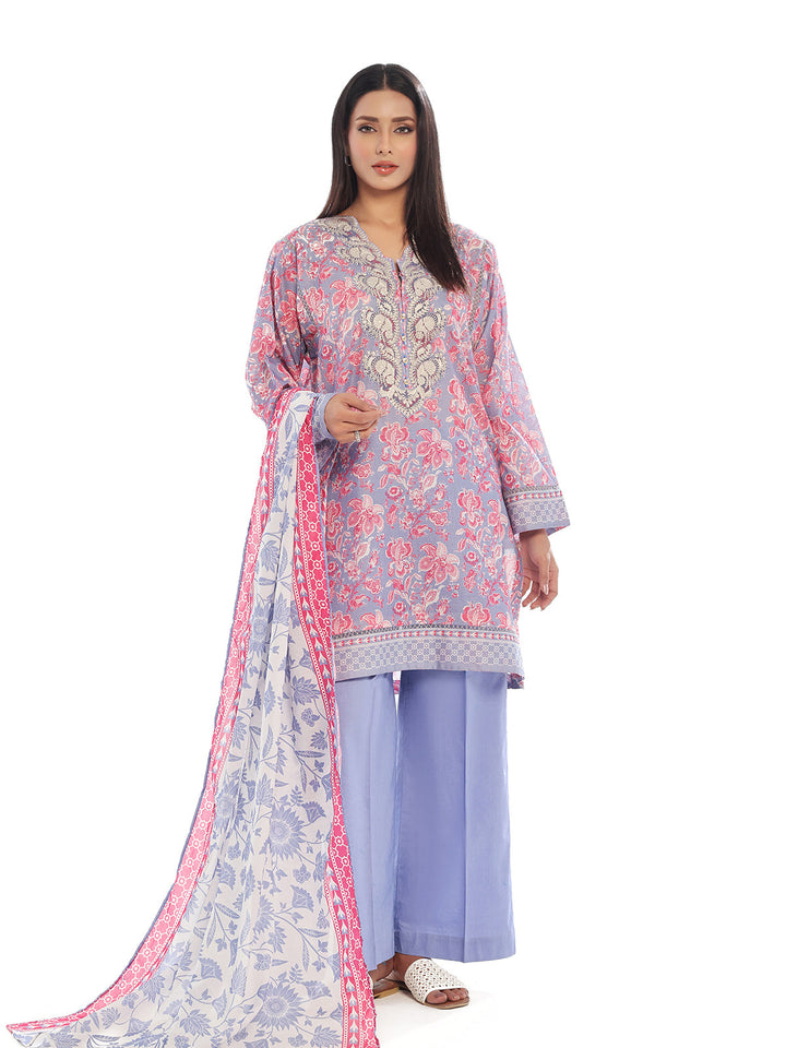 Oaks - Embroidered Pret & Unstitched Suit Masoori Lawn Grey - 3 Piece