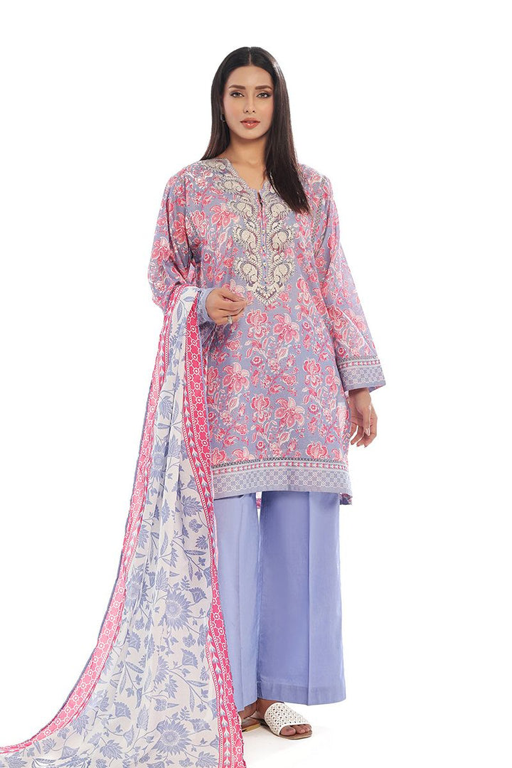 Oaks - Embroidered Unstitched Masoori Lawn Grey  - 3 Piece