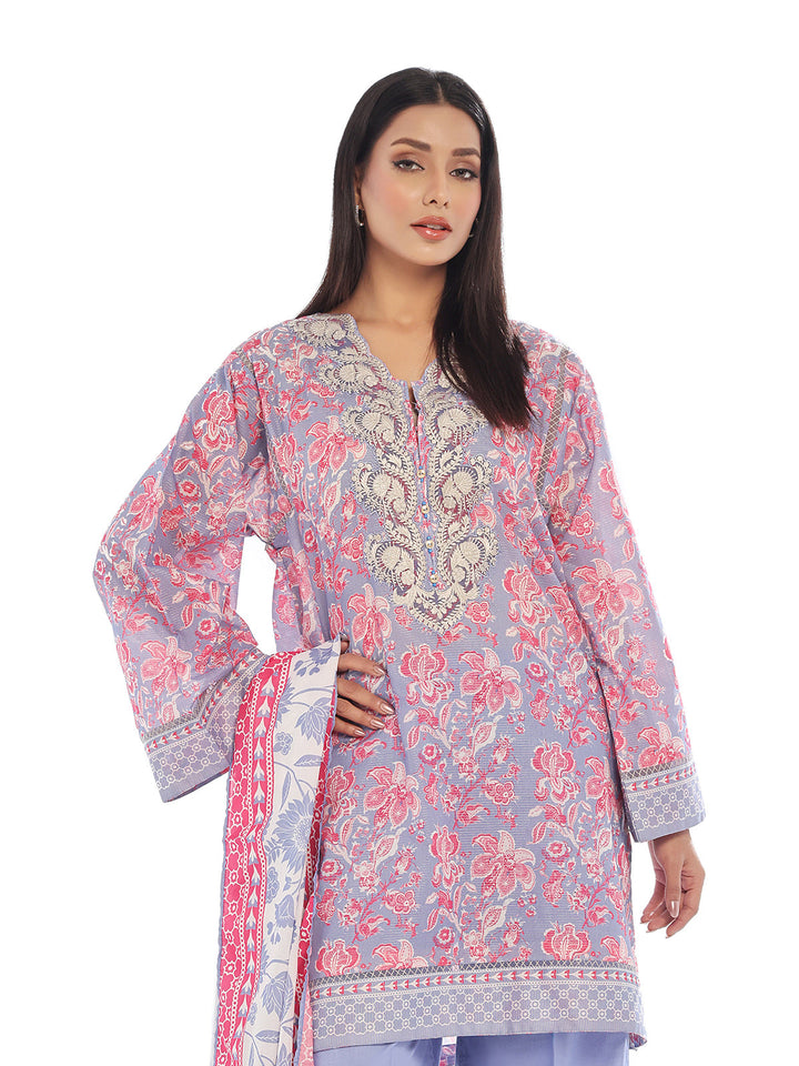 Oaks - Embroidered Pret & Unstitched Suit Masoori Lawn Grey - 3 Piece