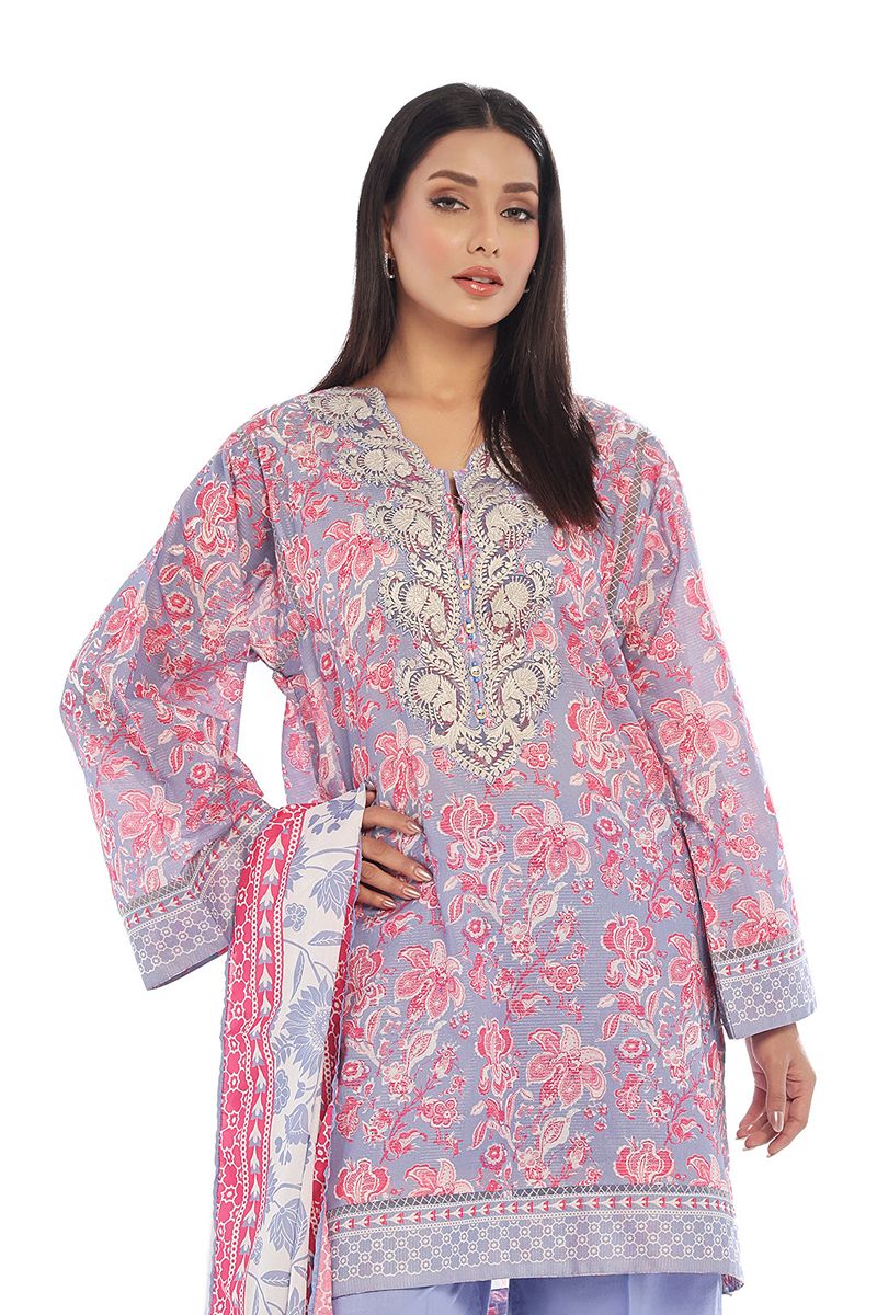 Oaks - Embroidered Unstitched Masoori Lawn Grey  - 3 Piece