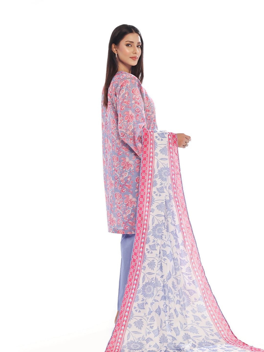 Oaks - Embroidered Pret & Unstitched Suit Masoori Lawn Grey - 3 Piece