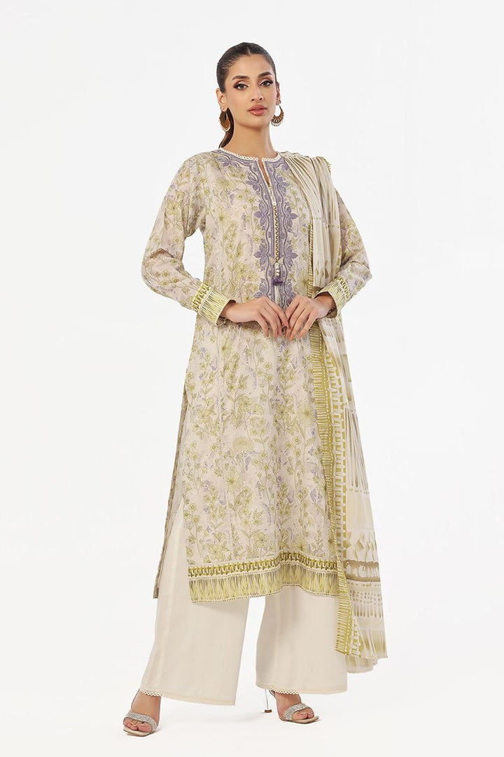 Oaks - Embroidered Pret & Unstitched Suit Masoori Lawn Mehndi - 3 Piece