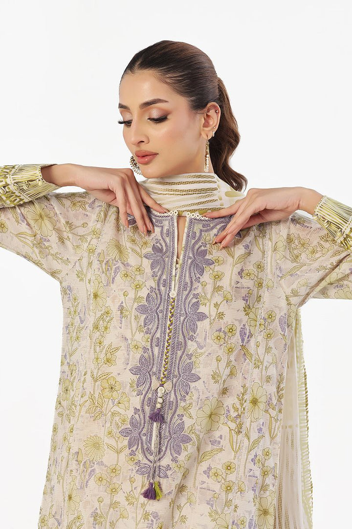 Oaks - Embroidered Pret & Unstitched Suit Masoori Lawn Mehndi - 3 Piece