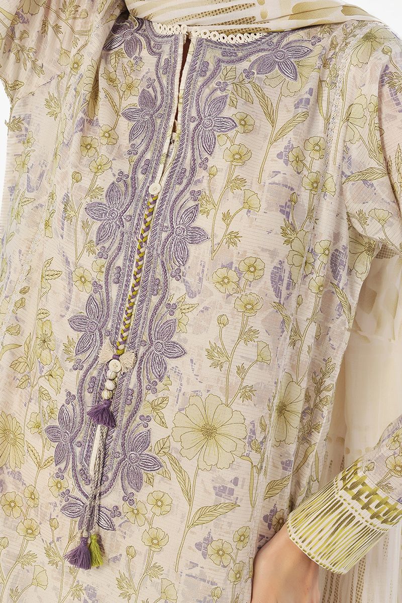 Oaks - Embroidered Pret & Unstitched Suit Masoori Lawn Mehndi - 3 Piece