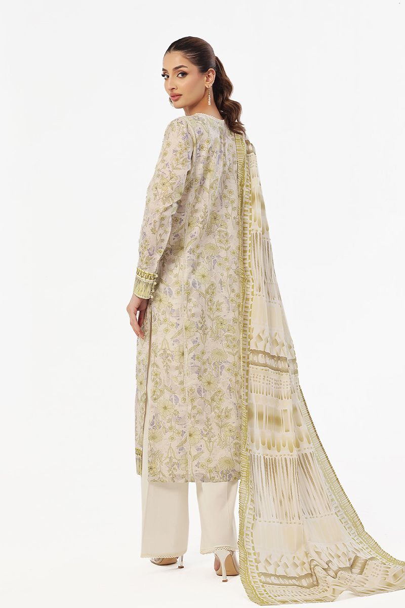 Oaks - Embroidered Pret & Unstitched Suit Masoori Lawn Mehndi - 3 Piece