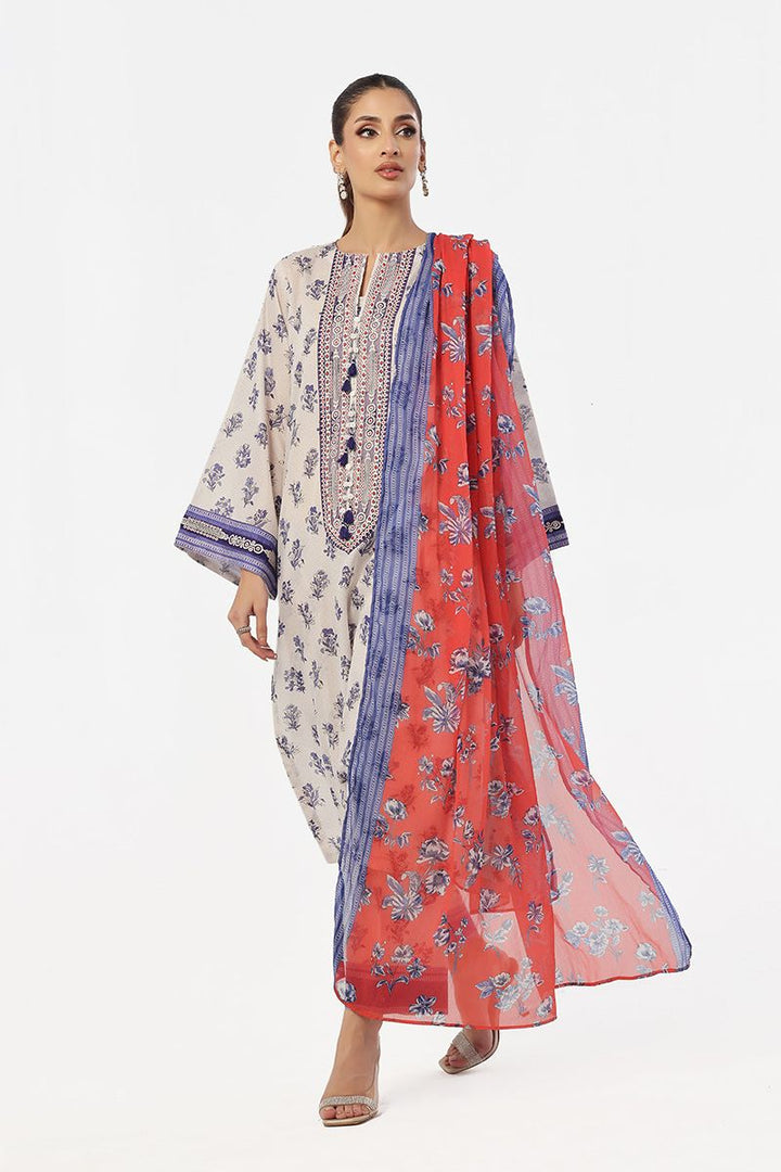 Oaks - Embroidered Unstitched Masoori Lawn Blue  - 3 Piece