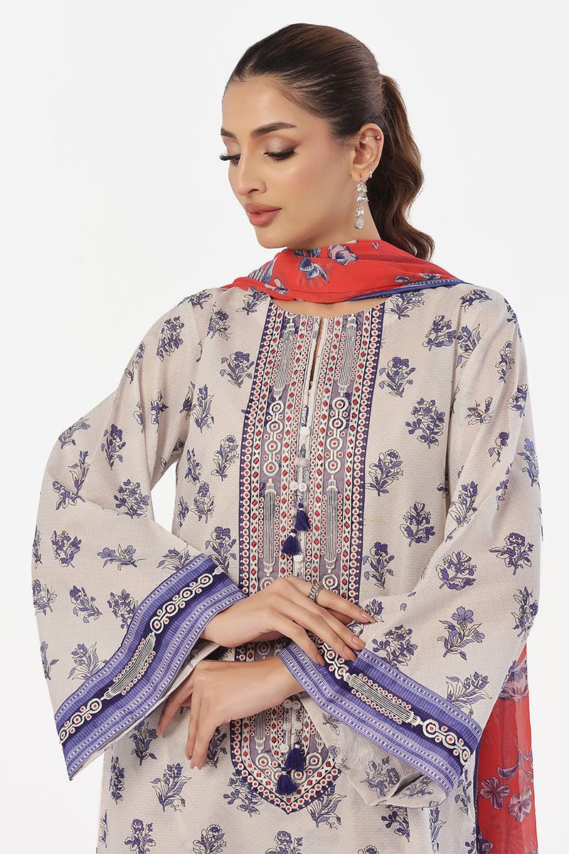 Oaks - Embroidered Unstitched Masoori Lawn Blue  - 3 Piece