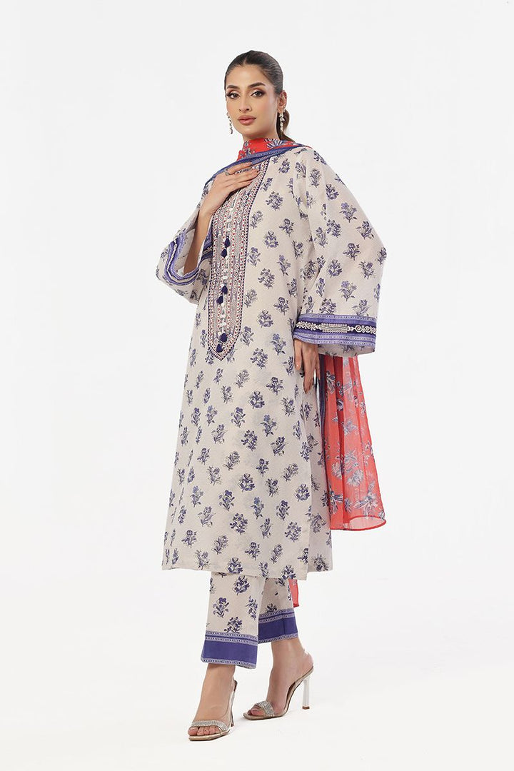 Oaks - Embroidered Unstitched Masoori Lawn Blue  - 3 Piece