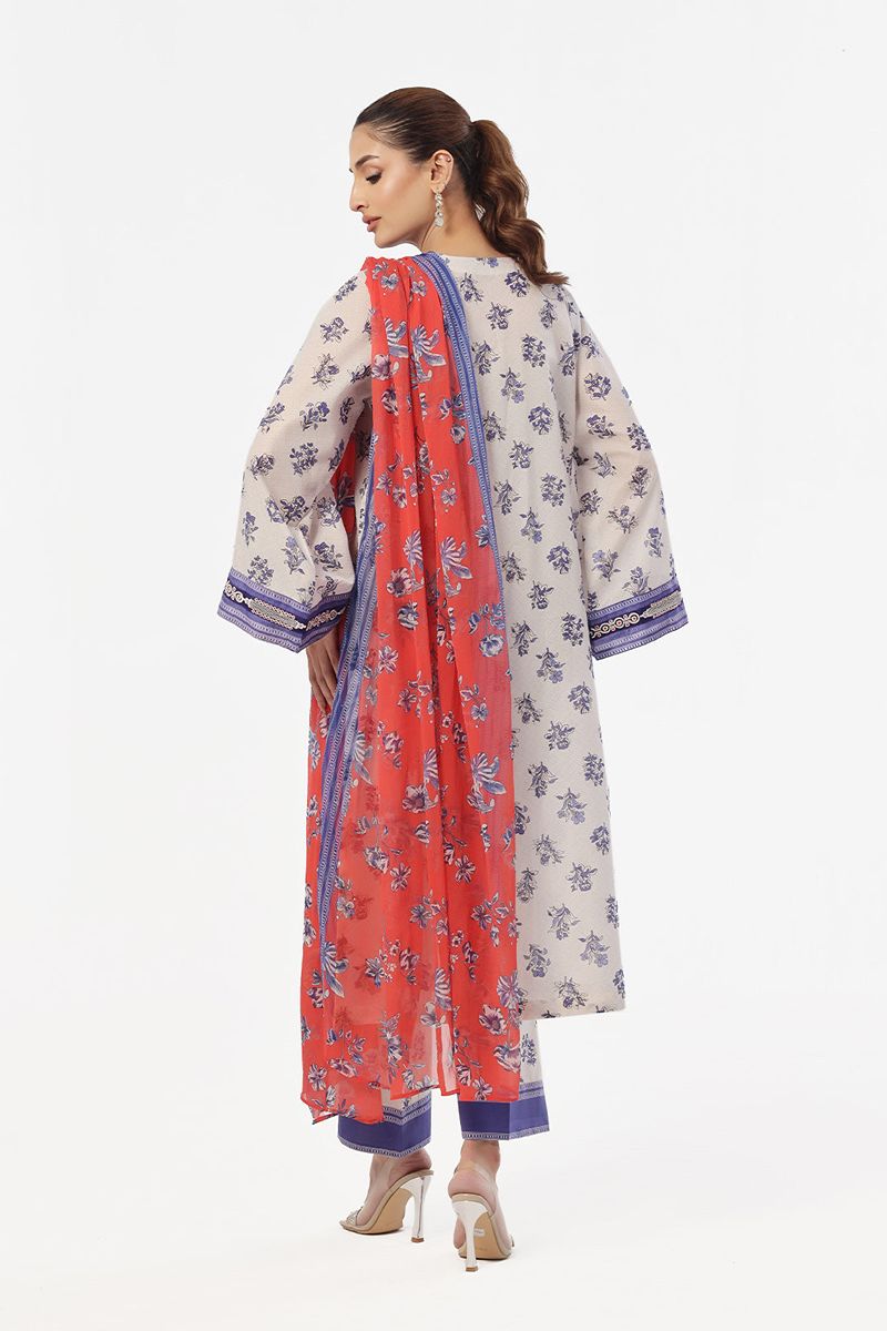 Oaks - Embroidered Unstitched Masoori Lawn Blue  - 3 Piece