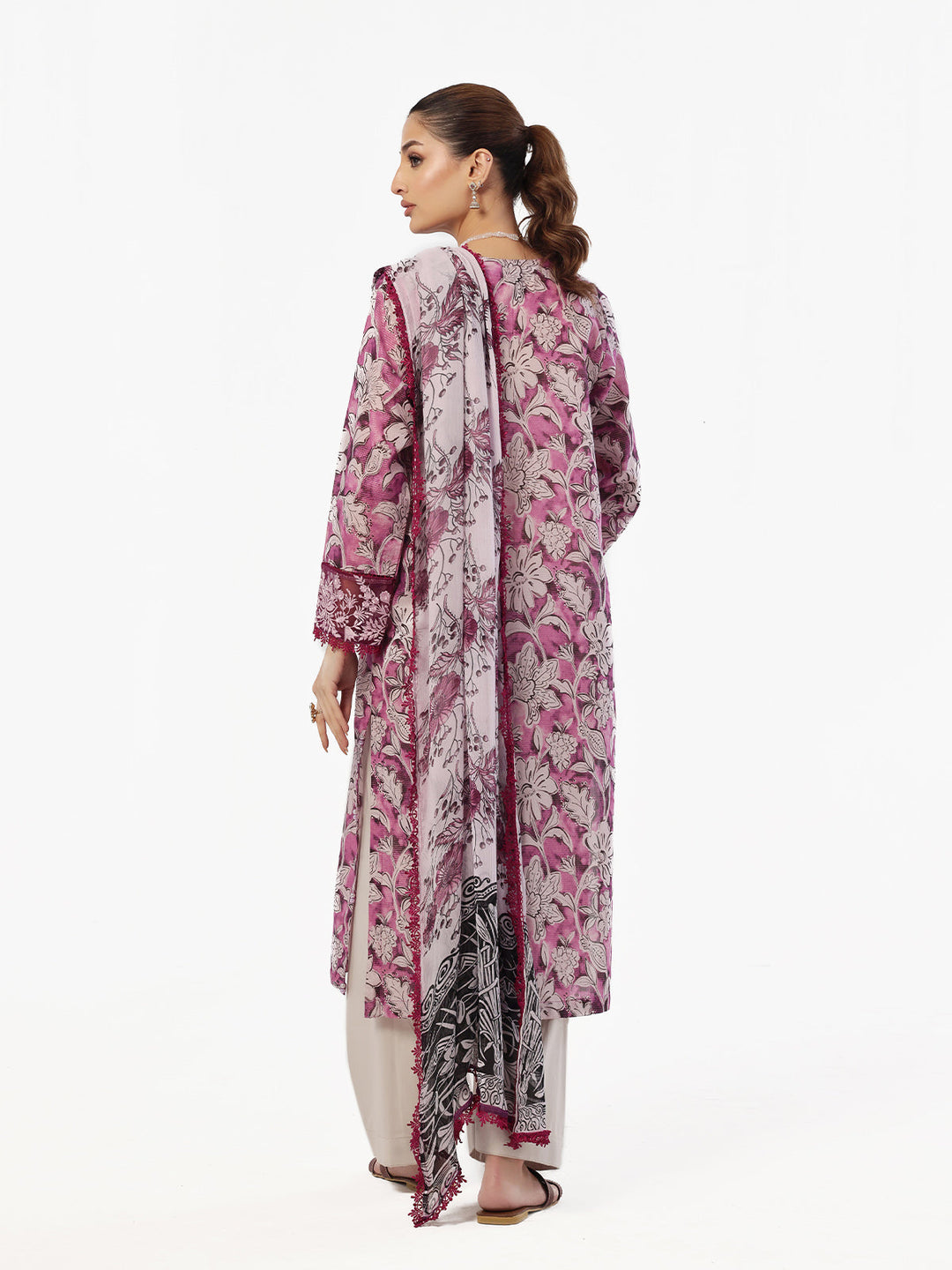 Oaks - Embroidered Pret & Unstitched Suit Masoori Lawn Magenta - 3 Piece