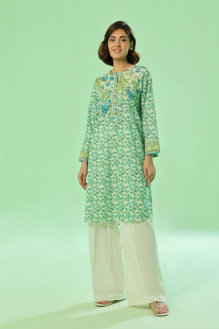 Oaks - Printed Pret & Unstitched Lawn Green - 1 Piece
