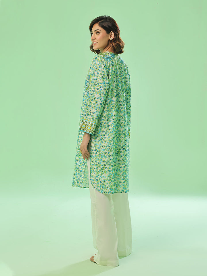 Oaks - Printed Pret & Unstitched Lawn Green - 1 Piece
