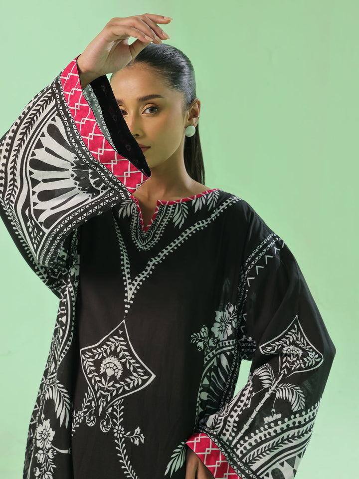 Oaks - Printed Pret & Unstitched Lawn Black - 1 Piece