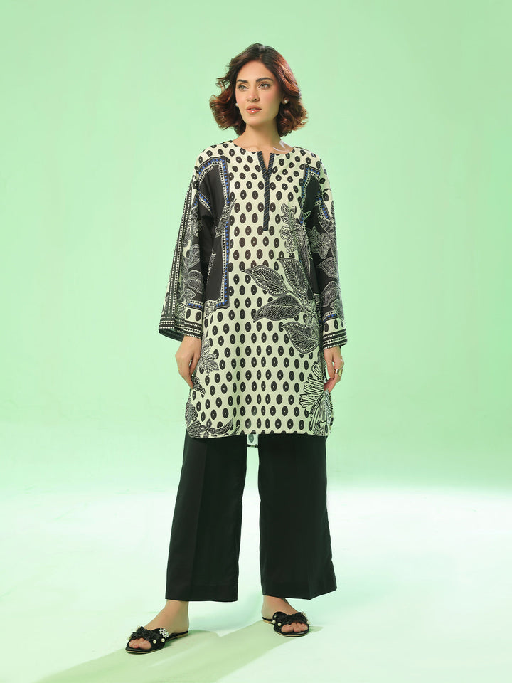 Oaks - Printed Pret & Unstitched Lawn Black - 1 Piece