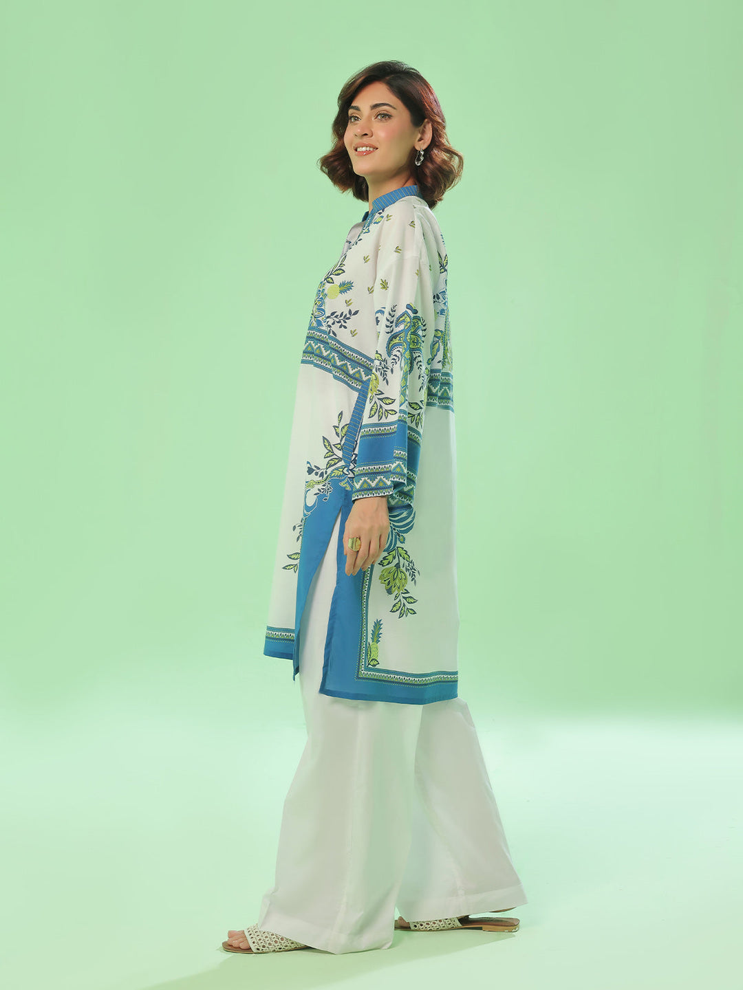 Oaks - Printed Pret & Unstitched Lawn Blue - 1 Piece