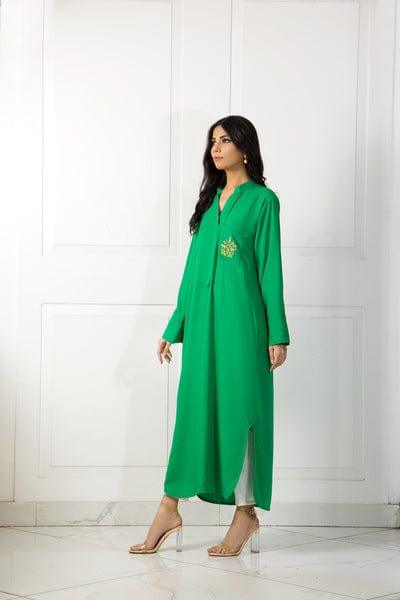 Shehrnaz - Lime Green Irish Linen Shirt - SHK-1055 - Studio by TCS