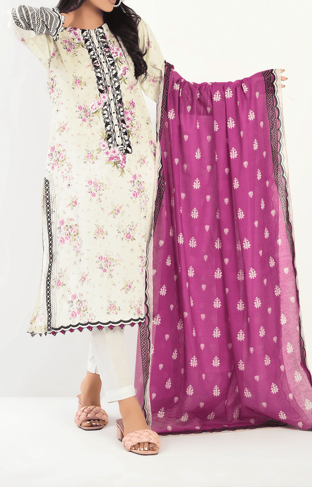 Mizaj - 2 Piece - Unstitched - Embroidered Lawn Shirt & Dupatta - Studio by TCS