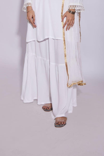 Gulabo - Gharara Skirt - White - 1 Piece - GB0472 - Studio by TCS