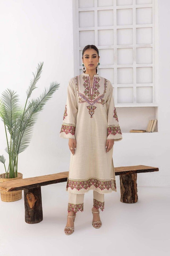 Nuriyaa - Off White Embroidered 2 Piece - Studio by TCS