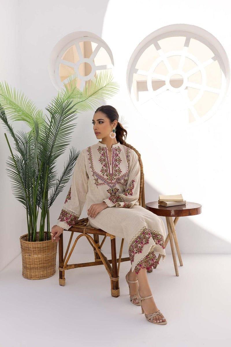 Nuriyaa - Off White Embroidered 2 Piece - Studio by TCS
