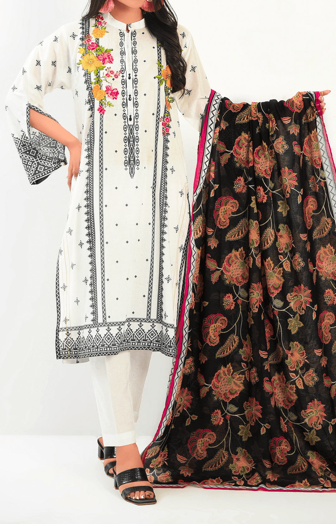 Mizaj - 2 Piece - Unstitched - Embroidered Lawn Shirt & Dupatta - Studio by TCS