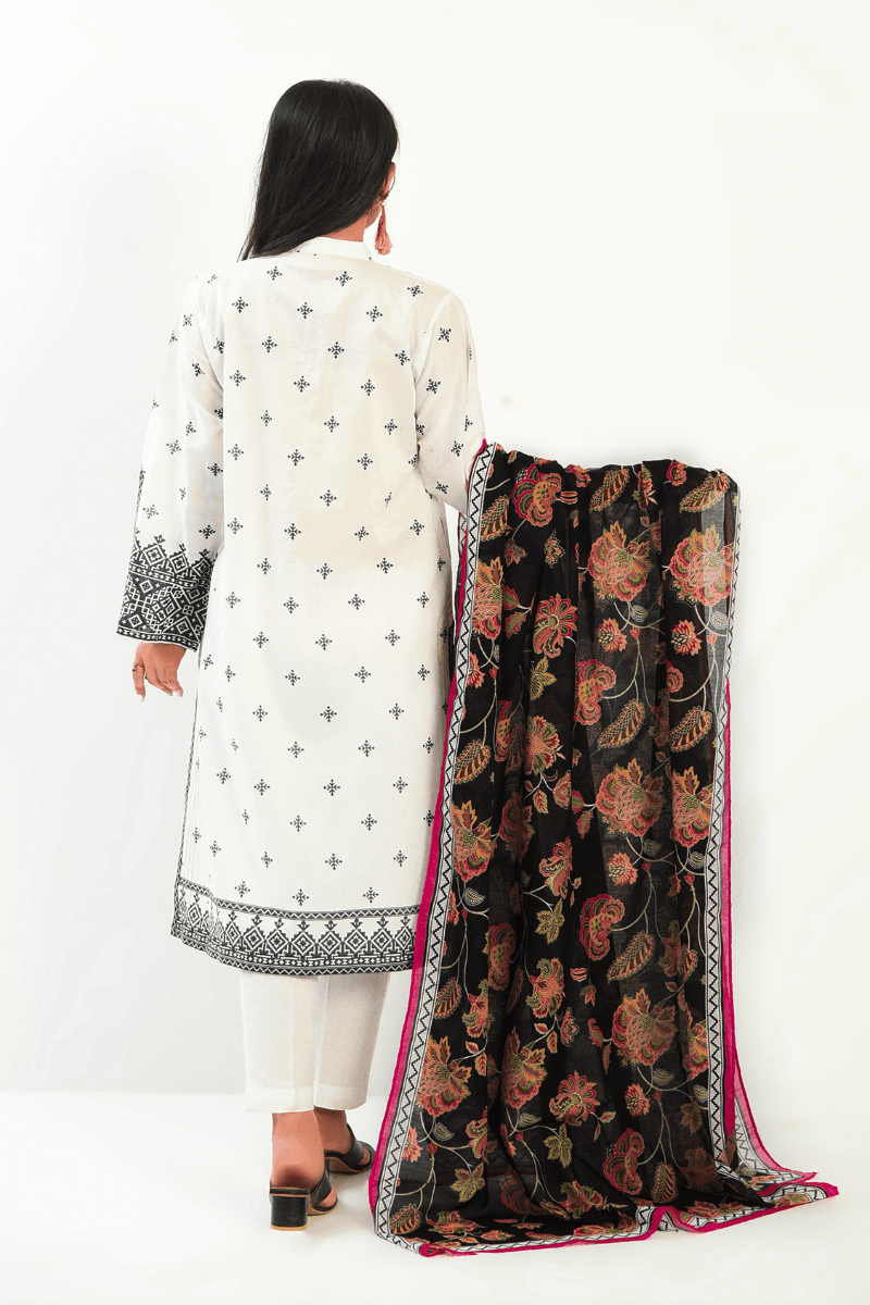 Mizaj - 2 Piece - Unstitched - Embroidered Lawn Shirt & Dupatta - Studio by TCS