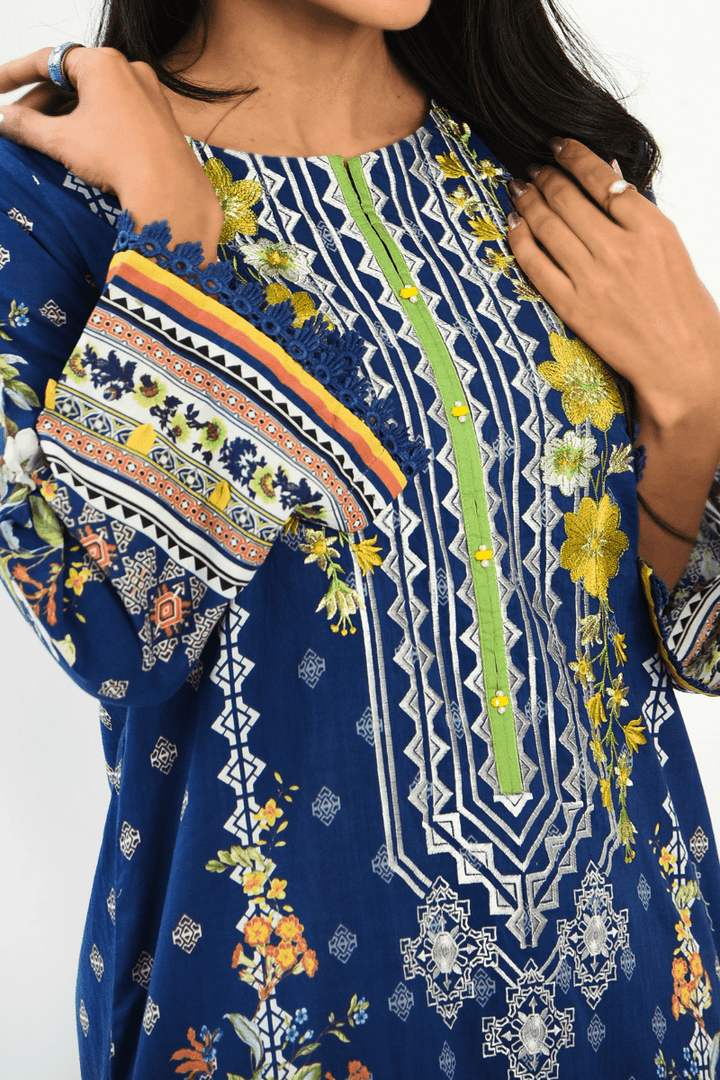 Mizaj - 1 Piece - Unstitched - Embroidered Lawn Shirt - Studio by TCS