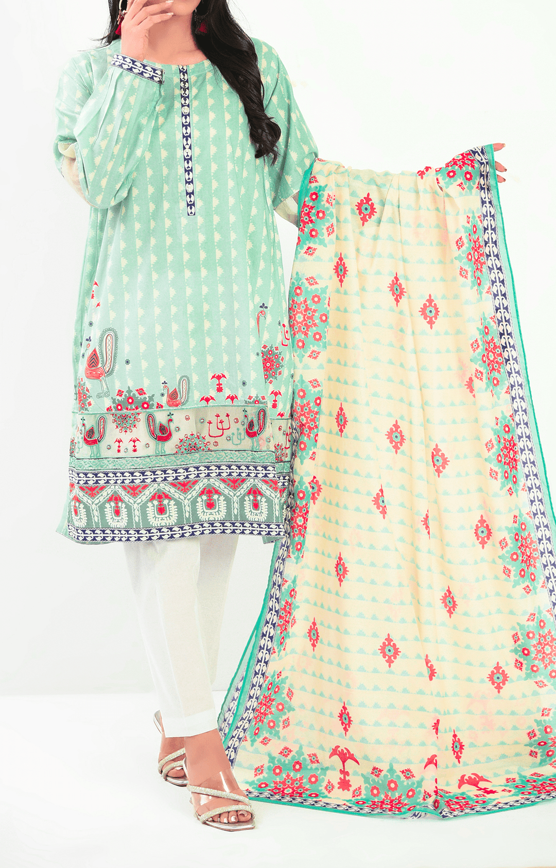 Mizaj - 2 Piece - Unstitched - Embroidered Lawn Shirt & Dupatta - Studio by TCS