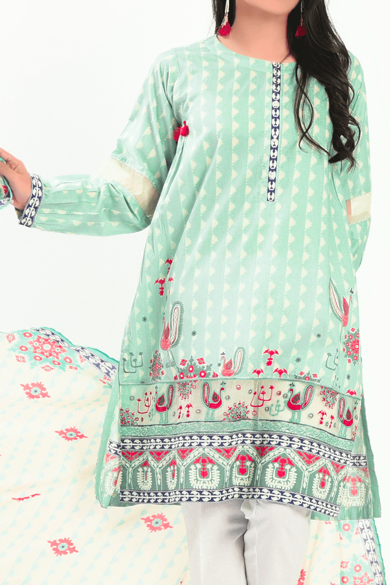 Mizaj - 2 Piece - Unstitched - Embroidered Lawn Shirt & Dupatta - Studio by TCS