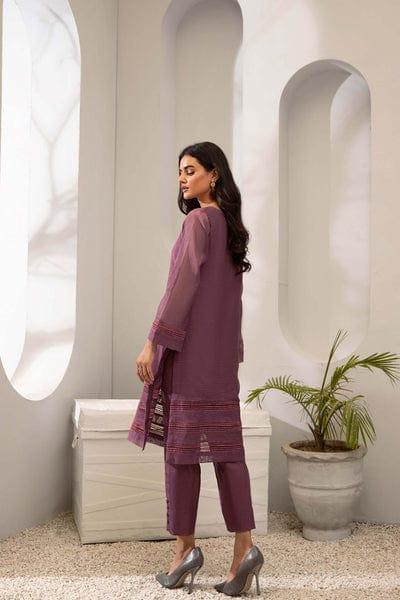 Natasha Kamal - Purple Coord Set with Printed Organza Dupatta - 3 Pieces - Studio by TCS