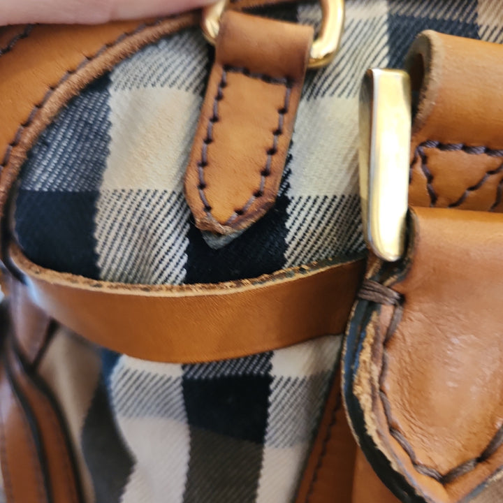 Pre-Loved Treasures - Burberry Tan House Check Fabric and Leather Orchard Bowler Bag