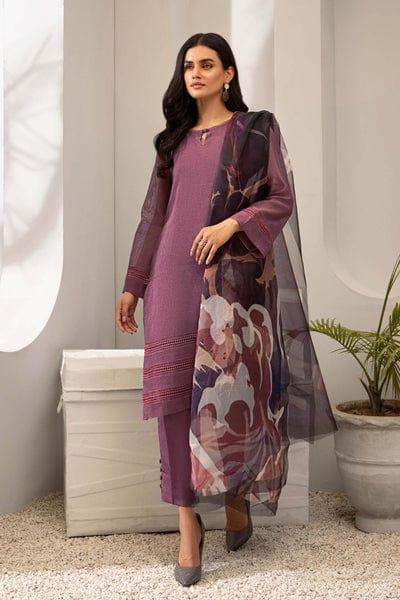 Natasha Kamal - Purple Coord Set with Printed Organza Dupatta - 3 Pieces - Studio by TCS