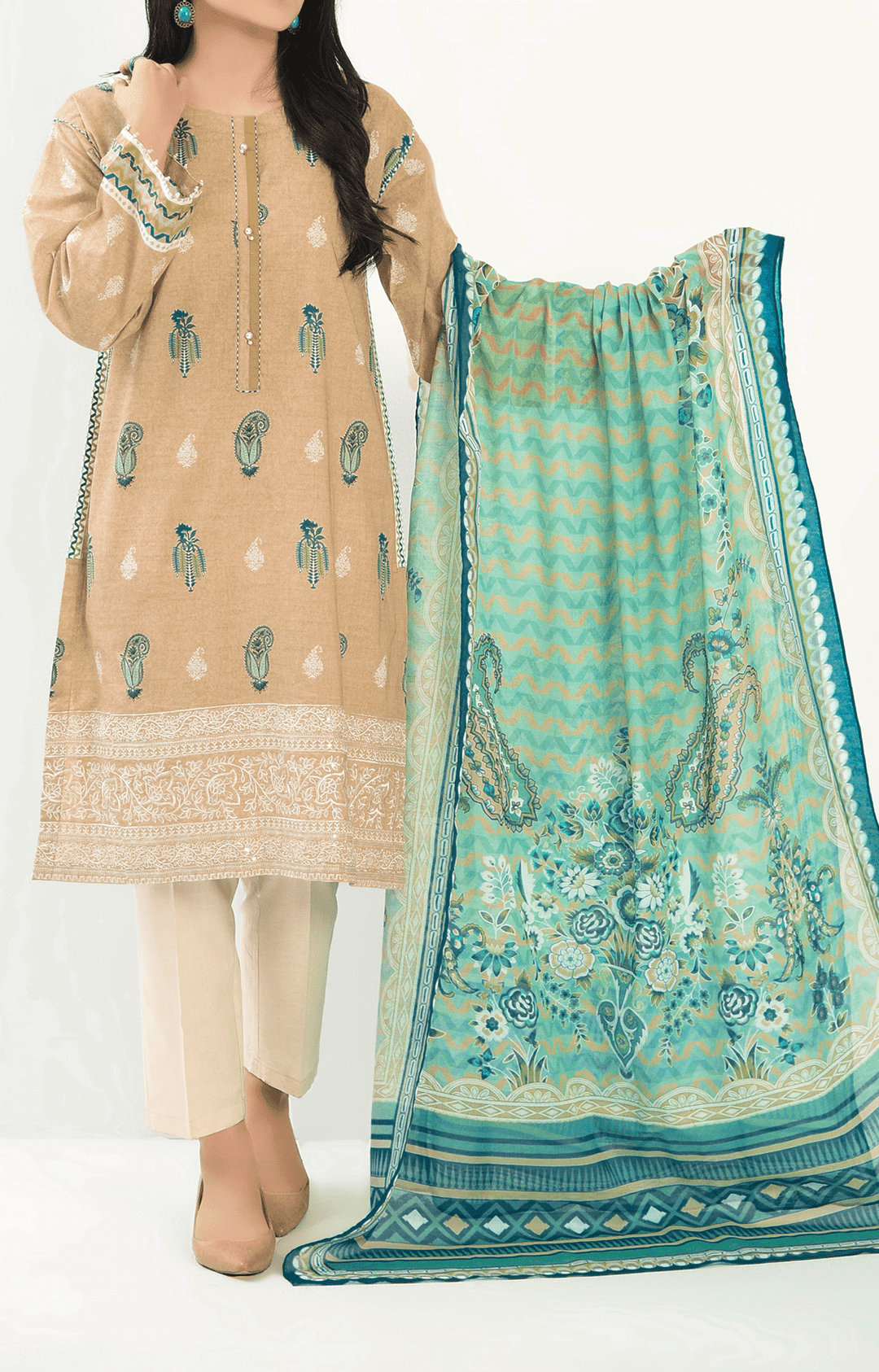 Mizaj - 2 Piece - Unstitched - Embroidered Lawn Shirt & Dupatta - Studio by TCS