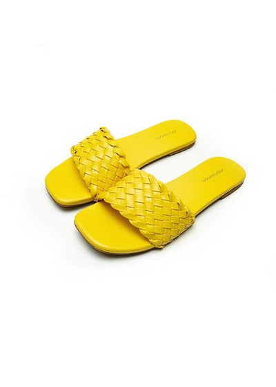 JootiShooti - Yellow Weave Slides